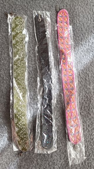 3 Chokers, Gargantillas pegadas cuello, bordadas