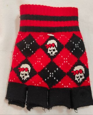 Guantes sin dedos lana calaveras
