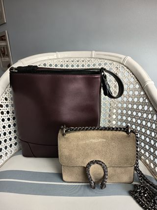 Dos Bolsos: Morado y Beige