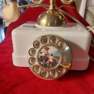 Teléfono Antiguo Elasa Dorado y Blanco