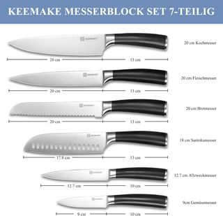 Set Coltelli KEEMAKE 7 Pezzi Blocco Legno