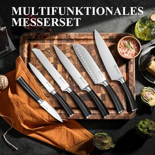 Set Coltelli KEEMAKE 7 Pezzi Blocco Legno