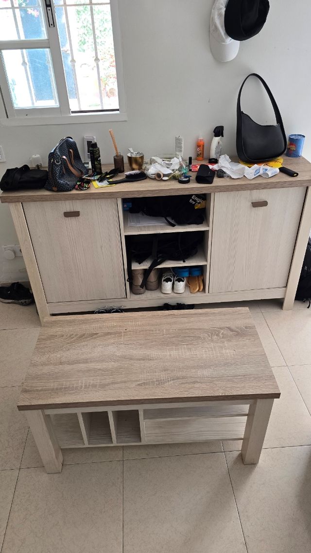 Móveis de sala modular cinza e castanho