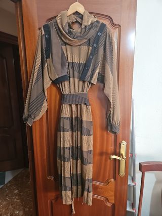 Vestido estampado marrón y negro T.42-44