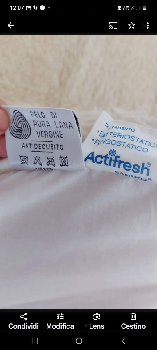 Materasso lana merinos