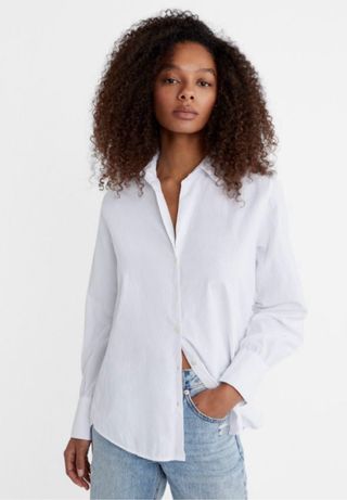 Camisa blanca de manga larga