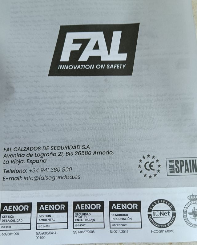 Botas de seguridad FAL Gore-Tex Talla 40