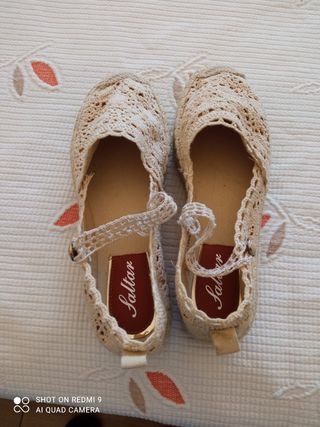 Sandalias Saltar Beige Crochet