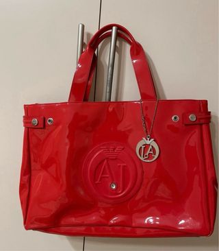 Borsa Armani Jeans vernice rossa