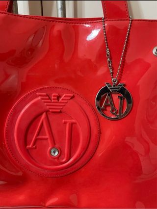 Borsa Armani Jeans vernice rossa