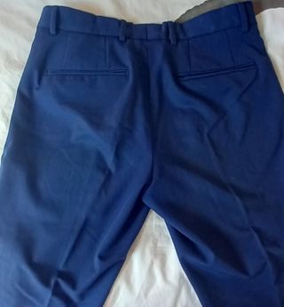 Pantalón  Zara de vestir hombre azul T.36