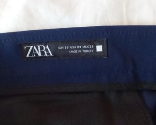Pantalón  Zara de vestir hombre azul T.36