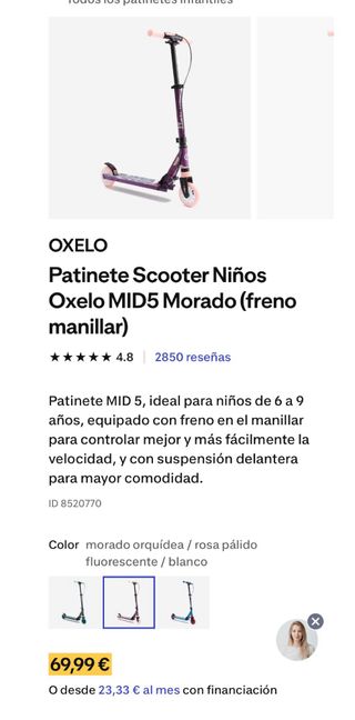 Patinete Oxelo Morado