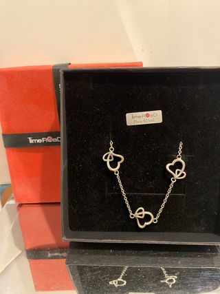Pulsera Plata Time Road Corazones