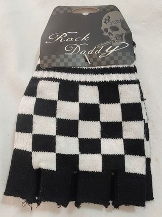 Guantes sin dedos Rock Daddy Ska Blanco/Negro