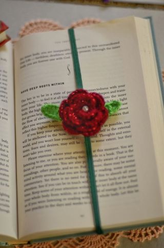 Marcapáginas crochet ajustable con elástico
