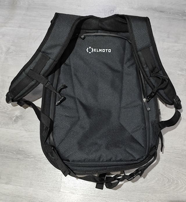 Mochila Motera XL MOTO Negra y Azul Turquesa