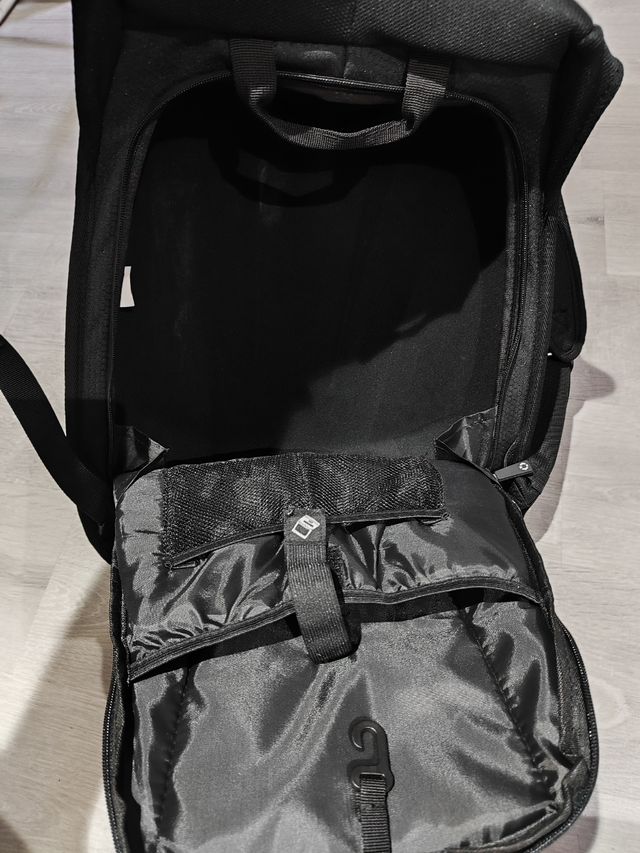 Mochila Motera XL MOTO Negra y Azul Turquesa