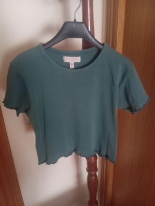 Camiseta verde mujer manga corta