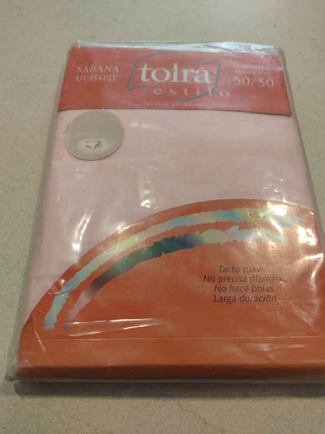 Sábana ajustable rosa 105x200 cm