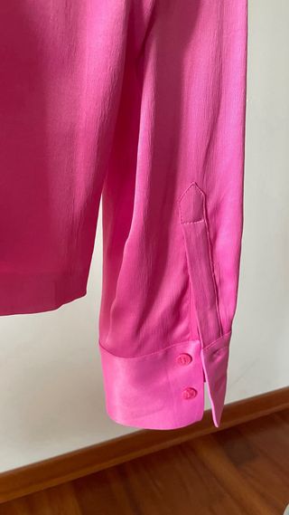 Camicia Zara rosa satinata