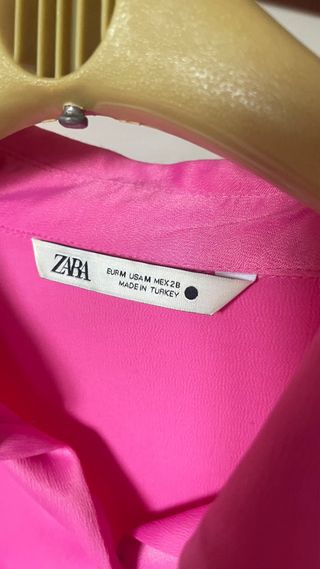 Camicia Zara rosa satinata