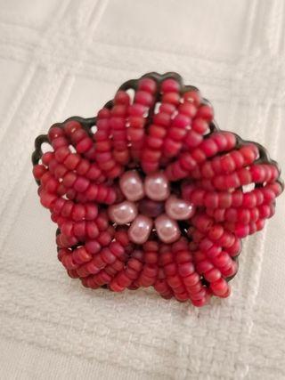 Anillo Furla Ajustable Flor Roja