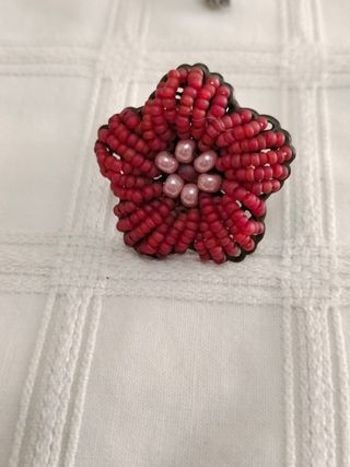 Anillo Furla Ajustable Flor Roja