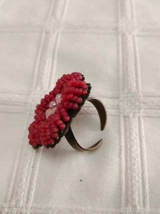 Anillo Furla Ajustable Flor Roja
