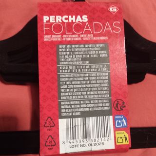 8 Perchas  Negras flocadas nuevas