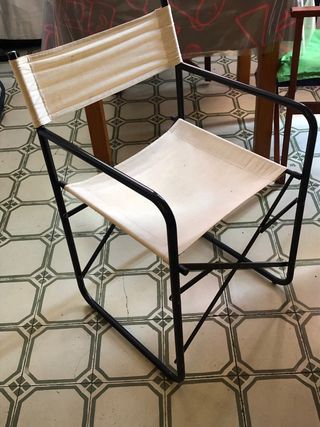 Dos Sillones Plegables Tela y Metal