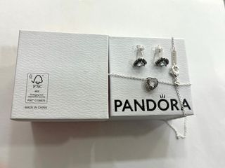 Conjunto Pandora Corazón Plata