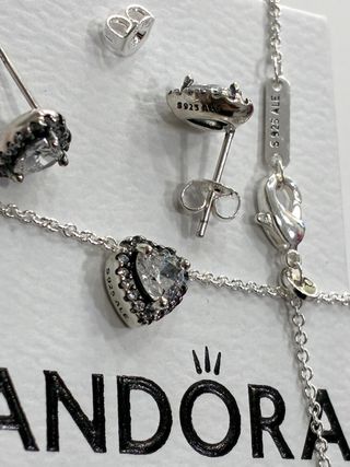 Conjunto Pandora Corazón Plata