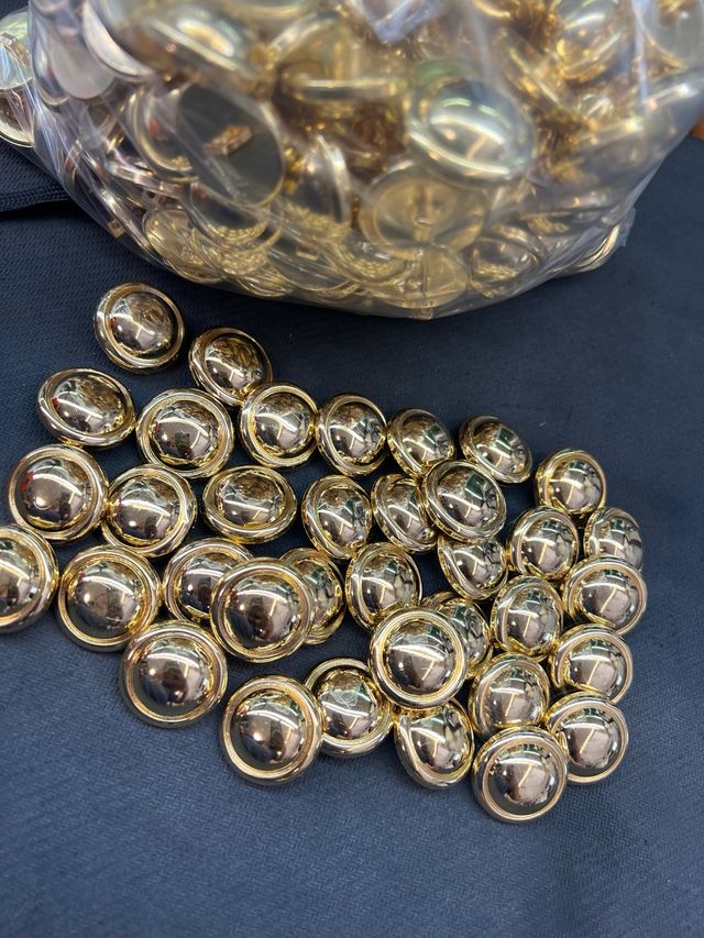 250 Bottoni Oro Bombati Rotondi Gold 2.5cm