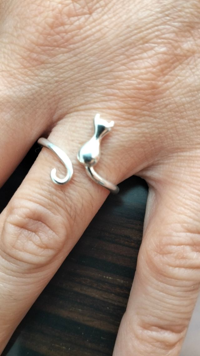 Anello Gatto Argento 925 Regolabile