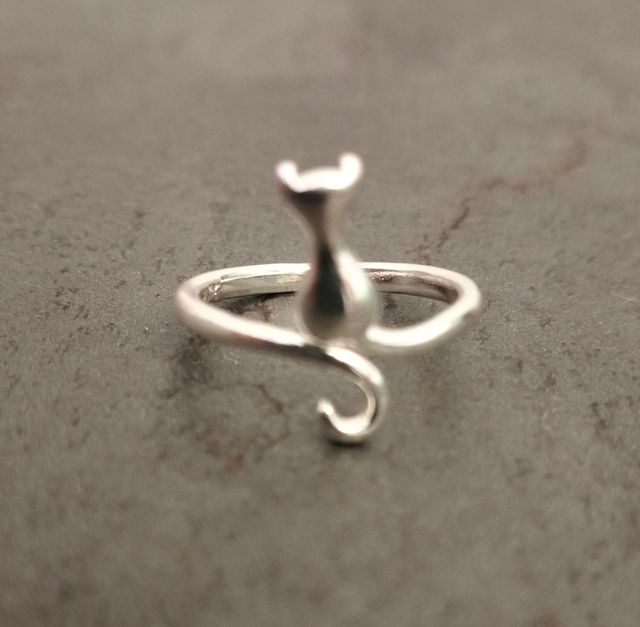 Anello Gatto Argento 925 Regolabile