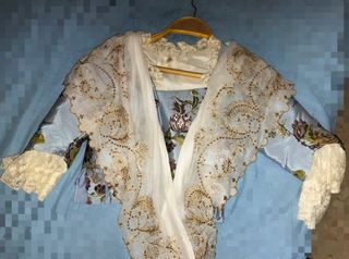 Traje de Fallera azul y blanco 
