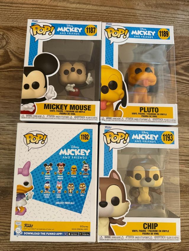 Lote 4 Figuras Funko Pop Disney Mickey y Amigos