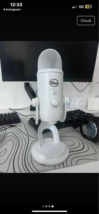 Blue Yeti Microfono Bianco