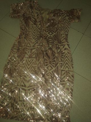 Vestido dorado evento/fiesta/boda