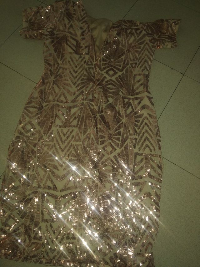 Vestido dorado evento/fiesta/boda