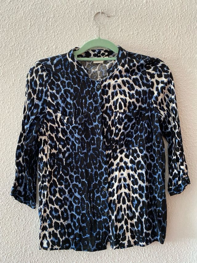 Camisa Leopardo Azul