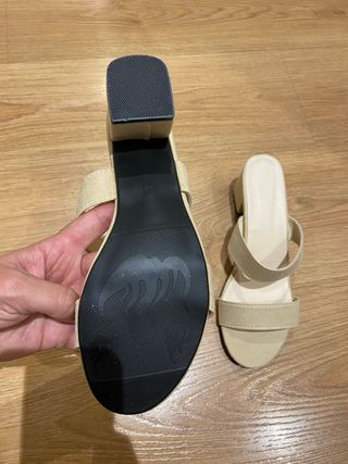 Sandalias ante Beige Tacón