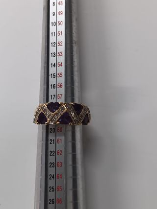 Anillo Oro 18k Amatista y Brillantes