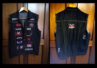 Gilet Rock con Patch Gruppi Famosi