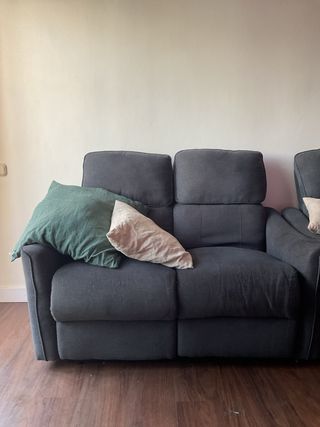 Juego de sillones de tela gris