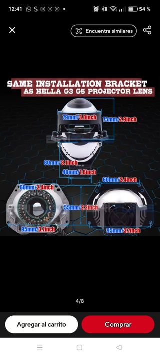 Lente Proyector Bi faro LED 3.0 HDYEGIOU