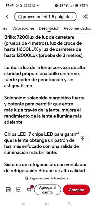Lente Proyector Bi faro LED 3.0 HDYEGIOU