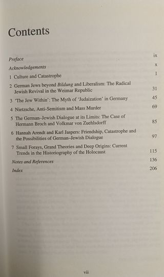 Culture and Catastrophe: German and Jewish..