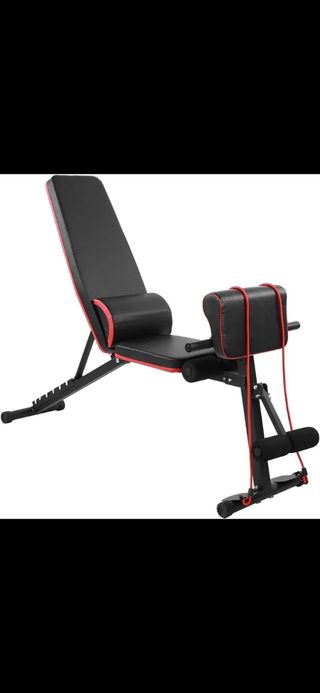 Banco de pesas plegable con mancuernas